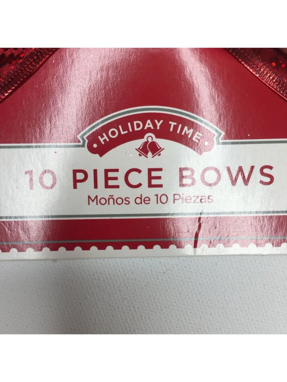 10 Red Wire Edge Shimmer Christmas Gift Bow Indoor Outdoor Wreath Package